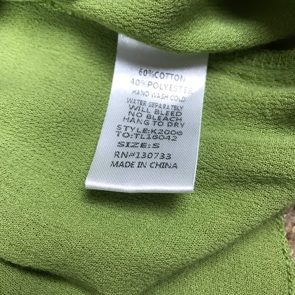 Umgee Green Blouse Top Lace Tassel Detail Small - Picture 6 of 7